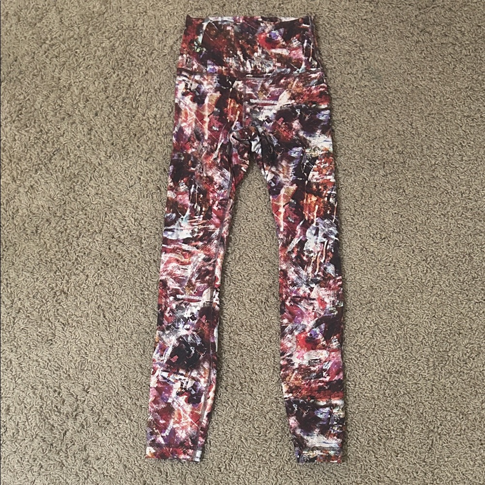 Lululemon Abstract Red and Purple Leggings